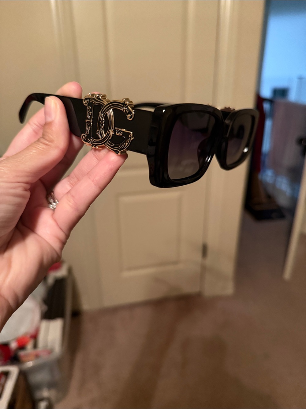 Black Sunglasses with Gold Accent - Men's Fashion Accessory